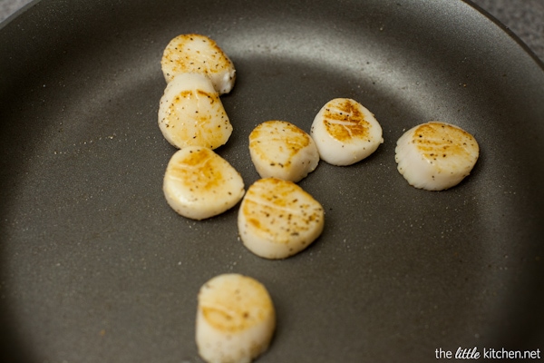 Pan-Seared Scallops with a Gruyère Cheese Sauce from The Little Kitchen thelittlekiitchen.com