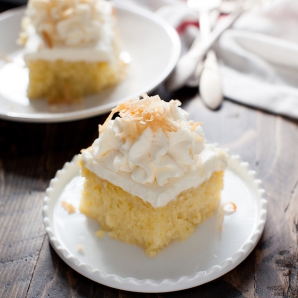 this tres leches cake is simply amazing with the right amount of moisture and it’s not soggy! the coconut makes it even better! Coconut Tres Leches Cake from The Little Kitchen thelittlekiitchen.com