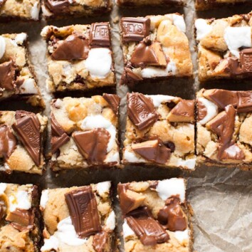 Peanut Butter S'mores Cookie Bars from thelittlekiitchen.com