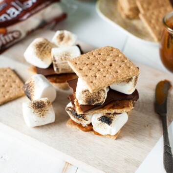 so easy and amazing! Pumpkin Butter S'mores from thelittlekiitchen.com