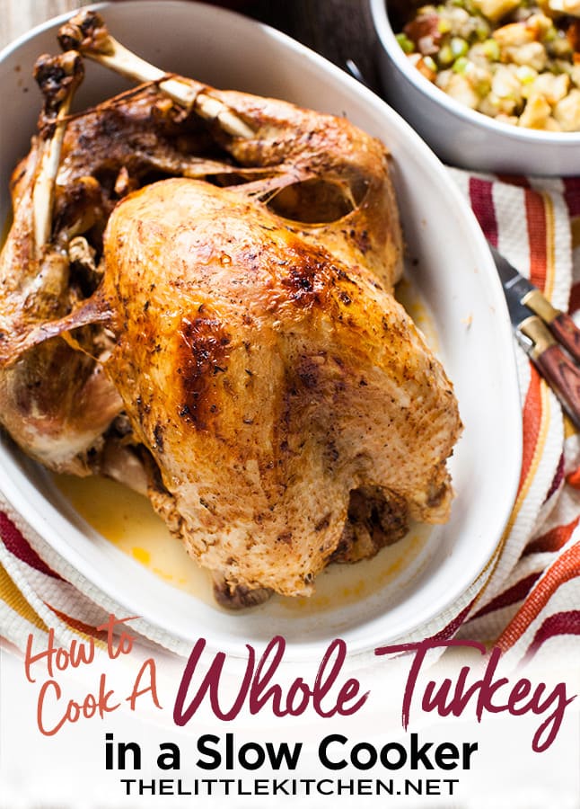 Slow Cooker Whole Turkey from thelittlekiitchen.com