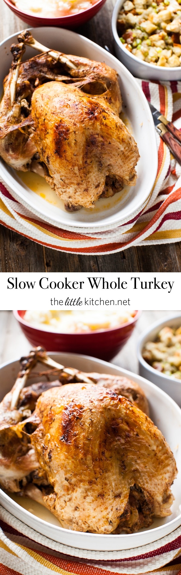 Slow Cooker Whole Turkey from thelittlekiitchen.com