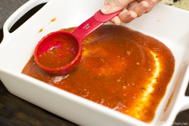 Pepperoni Pizza-Baked Gnocchi from thelittlekiitchen.com