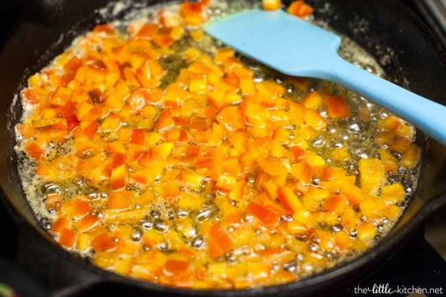 Red Pepper and Garlic Shrimp Pasta from thelittlekiitchen.com