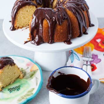 Orange Bundt Cake with Dark Chocolate Ganache from thelittlekiitchen.com