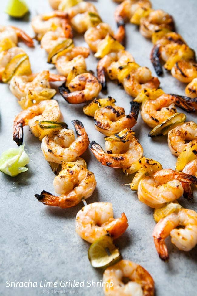 Sriracha Lime Grilled Shrimp from thelittlekiitchen.com