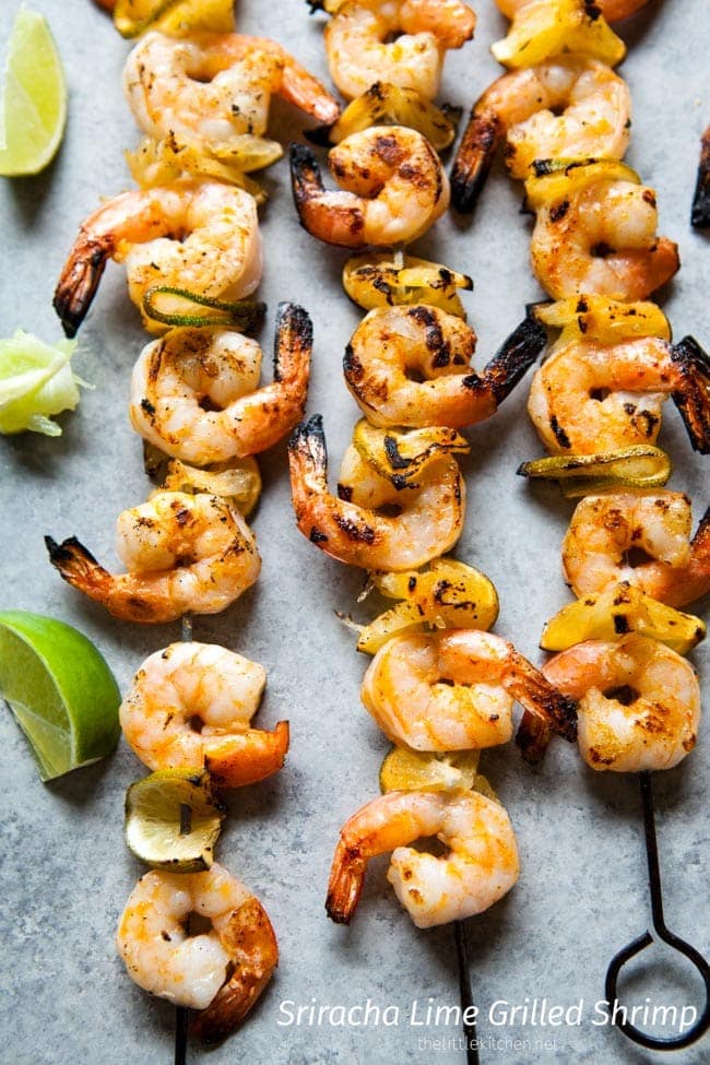 Sriracha Lime Grilled Shrimp from thelittlekiitchen.com