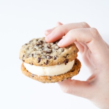 Chocolate Chip Cookie Ice Cream Sandwich from thelittlekiitchen.com