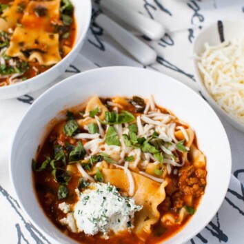 Slow Cooker Lasagna Soup from thelittlekiitchen.com