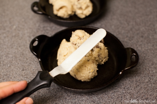 Chocolate Chunk Skillet Cookies from thelittlekiitchen.com