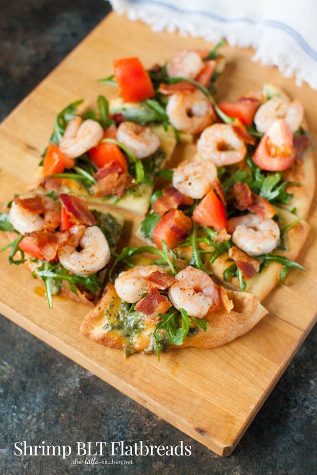 BLT Shrimp Flatbreads from thelittlekiitchen.com