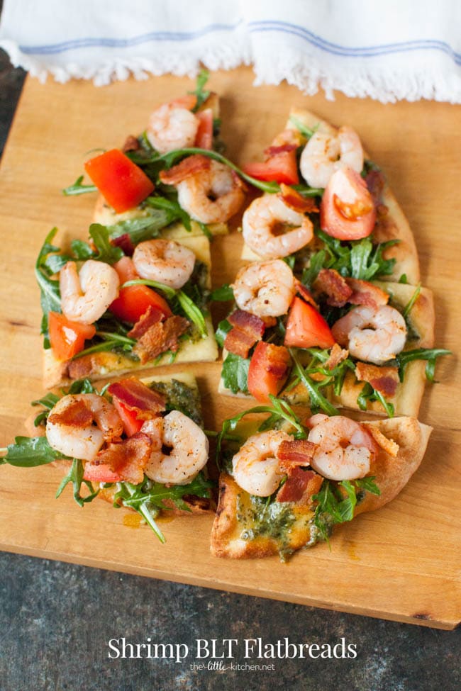 BLT Shrimp Flatbreads from thelittlekiitchen.com
