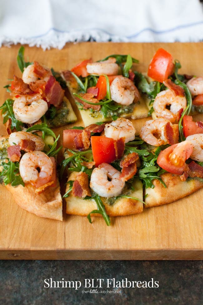 BLT Shrimp Flatbreads from thelittlekiitchen.com