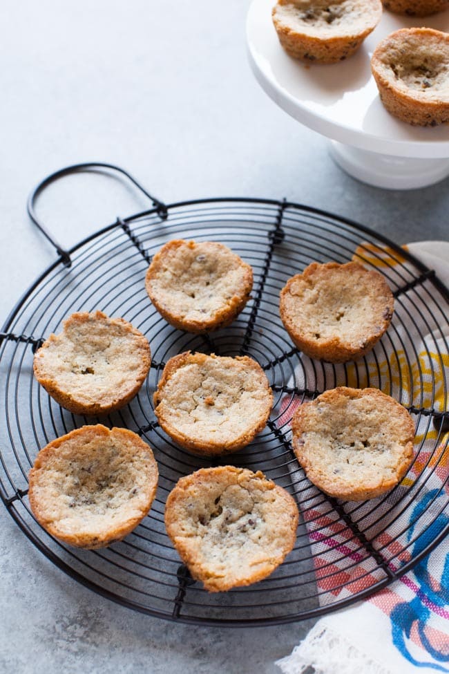 Chocolate Chip Cookie Cups with Unicorn Frosting from thelittlekiitchen.com