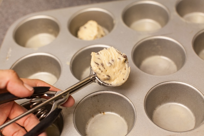 Chocolate Chip Cookie Cups with Unicorn Frosting from thelittlekiitchen.com