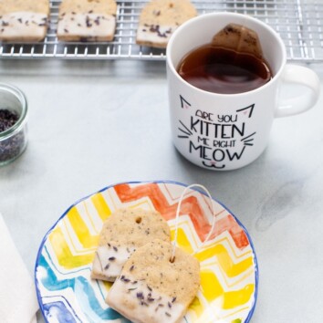 Black Tea Lavender Shortbread Cookies Recipe from thelittlekiitchen.com