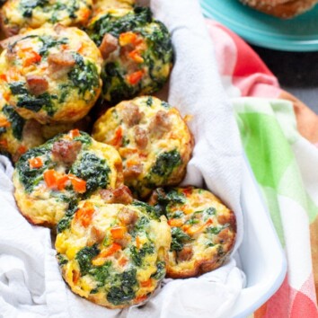 Five Ingredient Breakfast Egg Cups from thelittlekiitchen.com