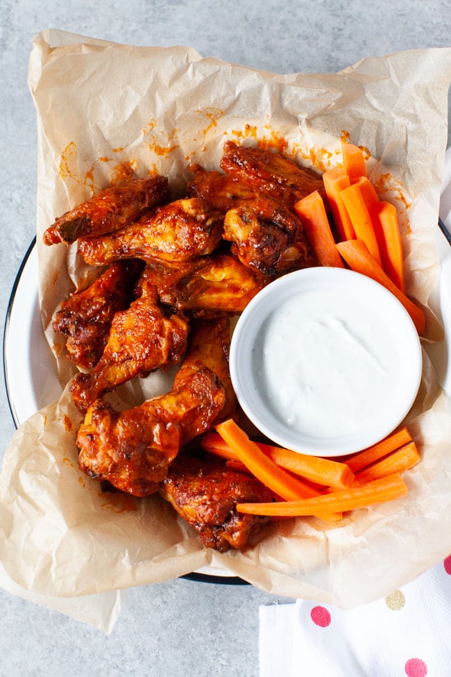 Buffalo Air Fryer Chicken Wings from thelittlekiitchen.com