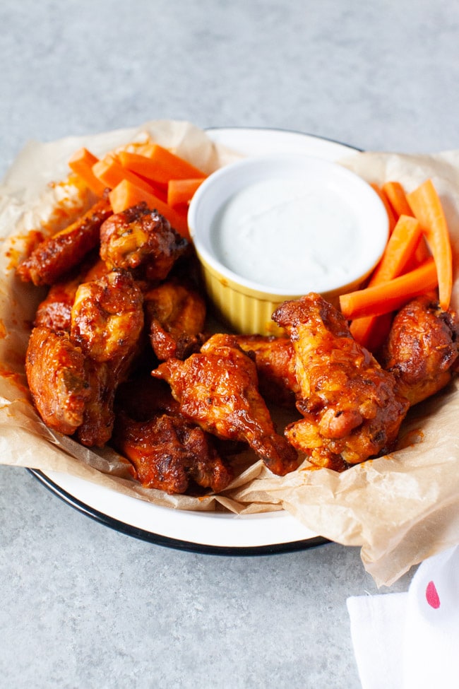 Buffalo Air Fryer Chicken Wings from thelittlekiitchen.com