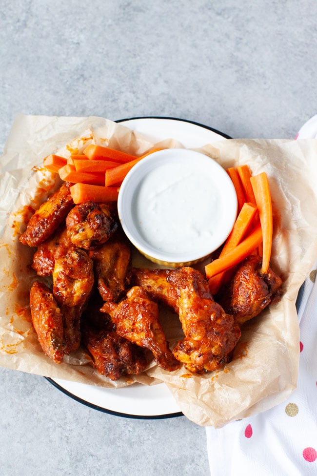 Buffalo Air Fryer Chicken Wings from thelittlekiitchen.com